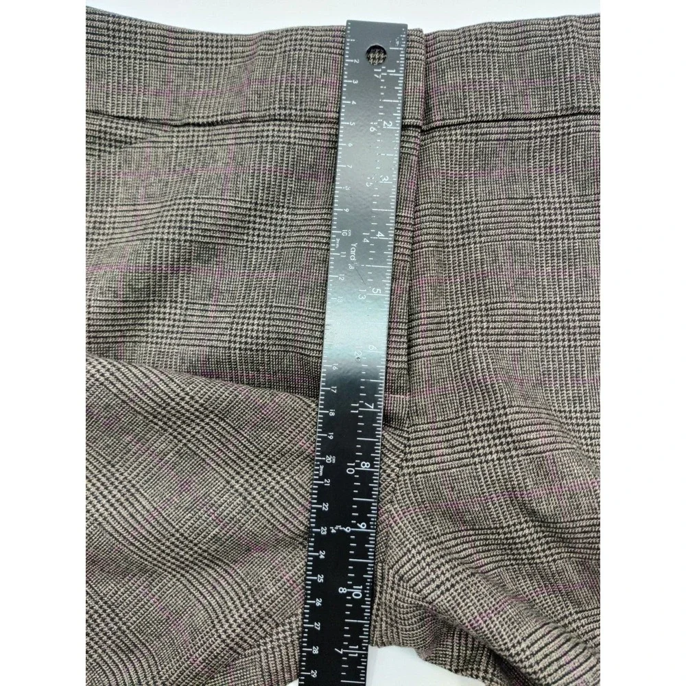 ANTONIO MELANI Women's Plaid Wide Pants Brown Viscose Polyester‎ Blend Size 8